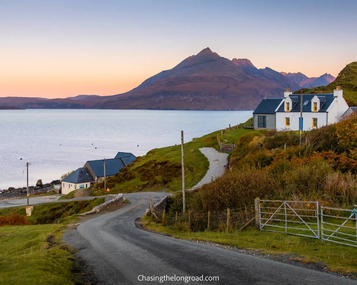 sunrise over Cuillin mountains Elgol