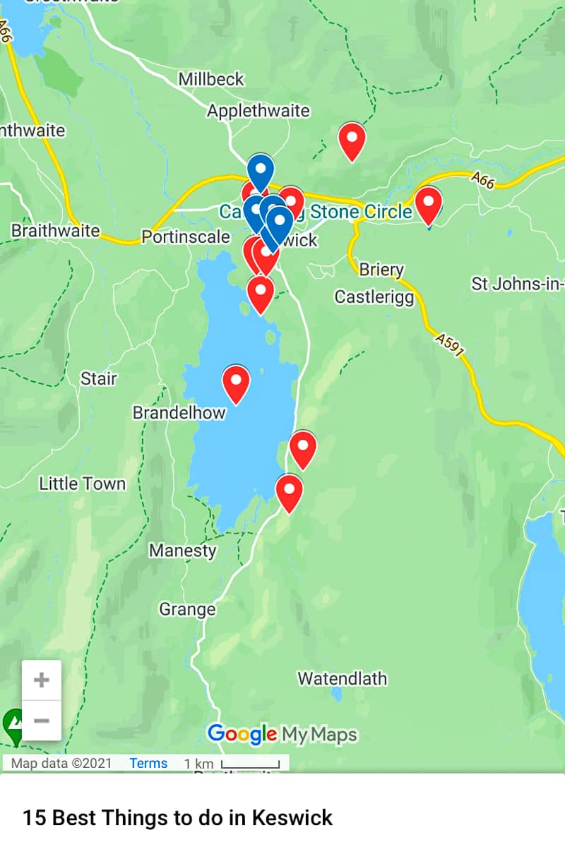 map of keswick tourist attractions