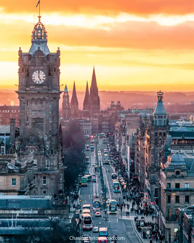 Balmoral cloak tower and Princes Street