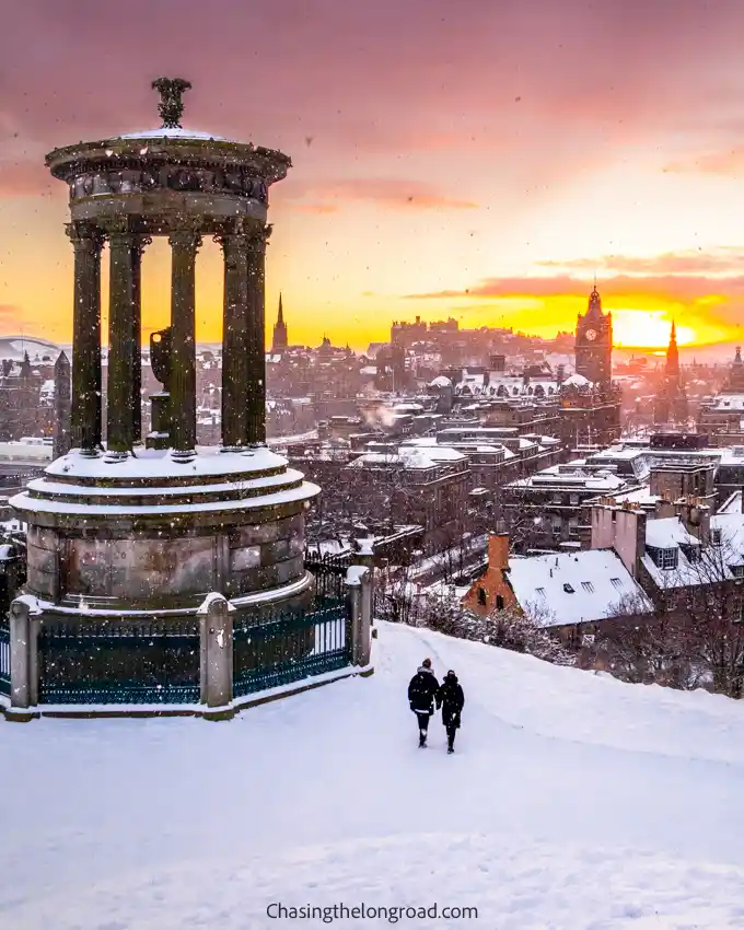 Calton Hill in snow