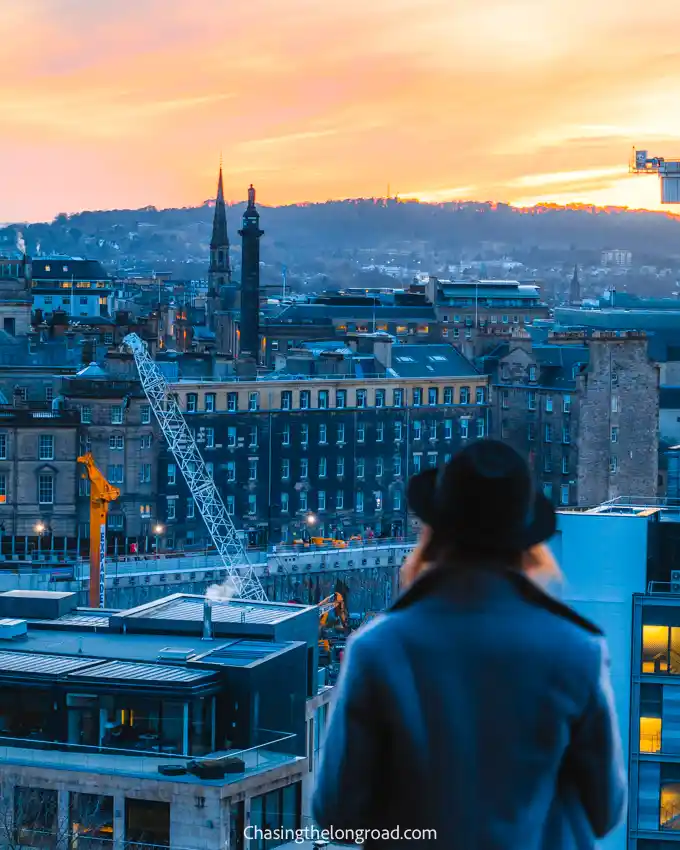 Moody sunset over Edinburgh