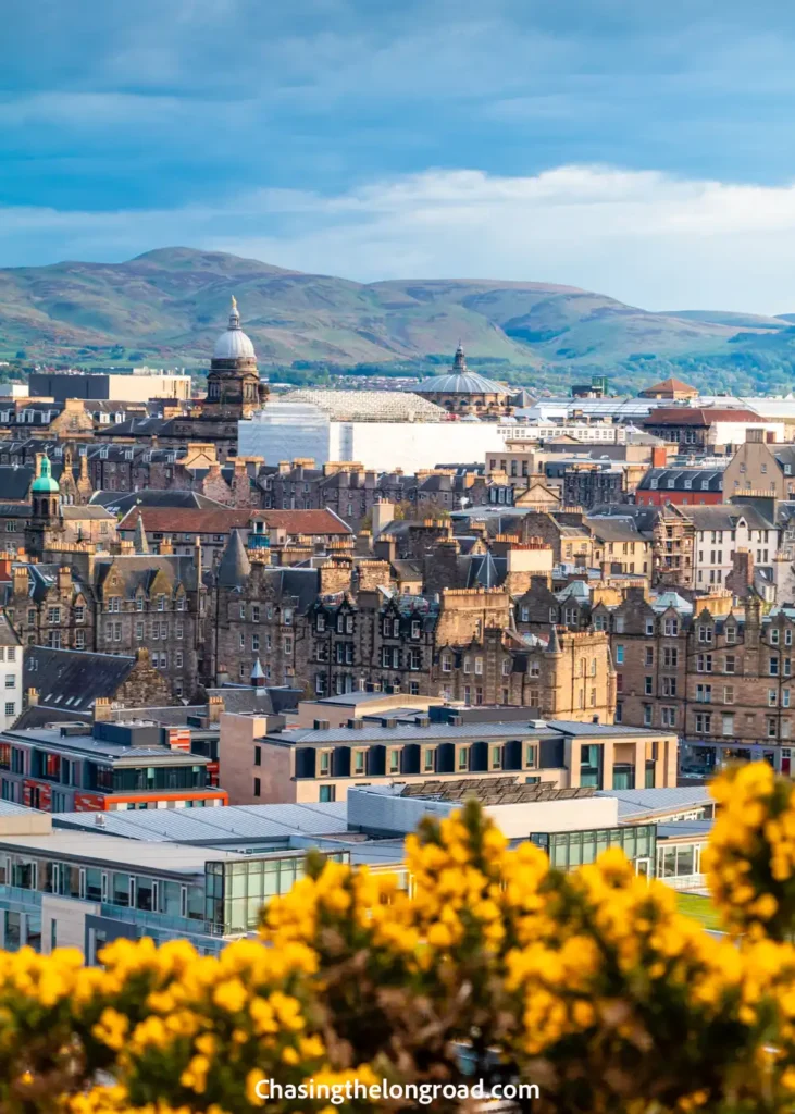 view of edinburgh old town houses