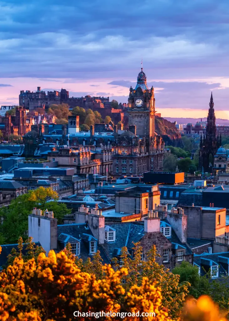 sunset from calton hill