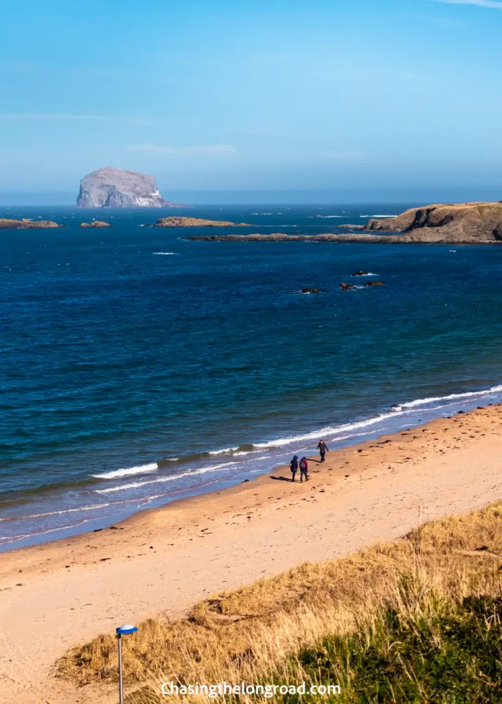 Beach view of Bass Rock