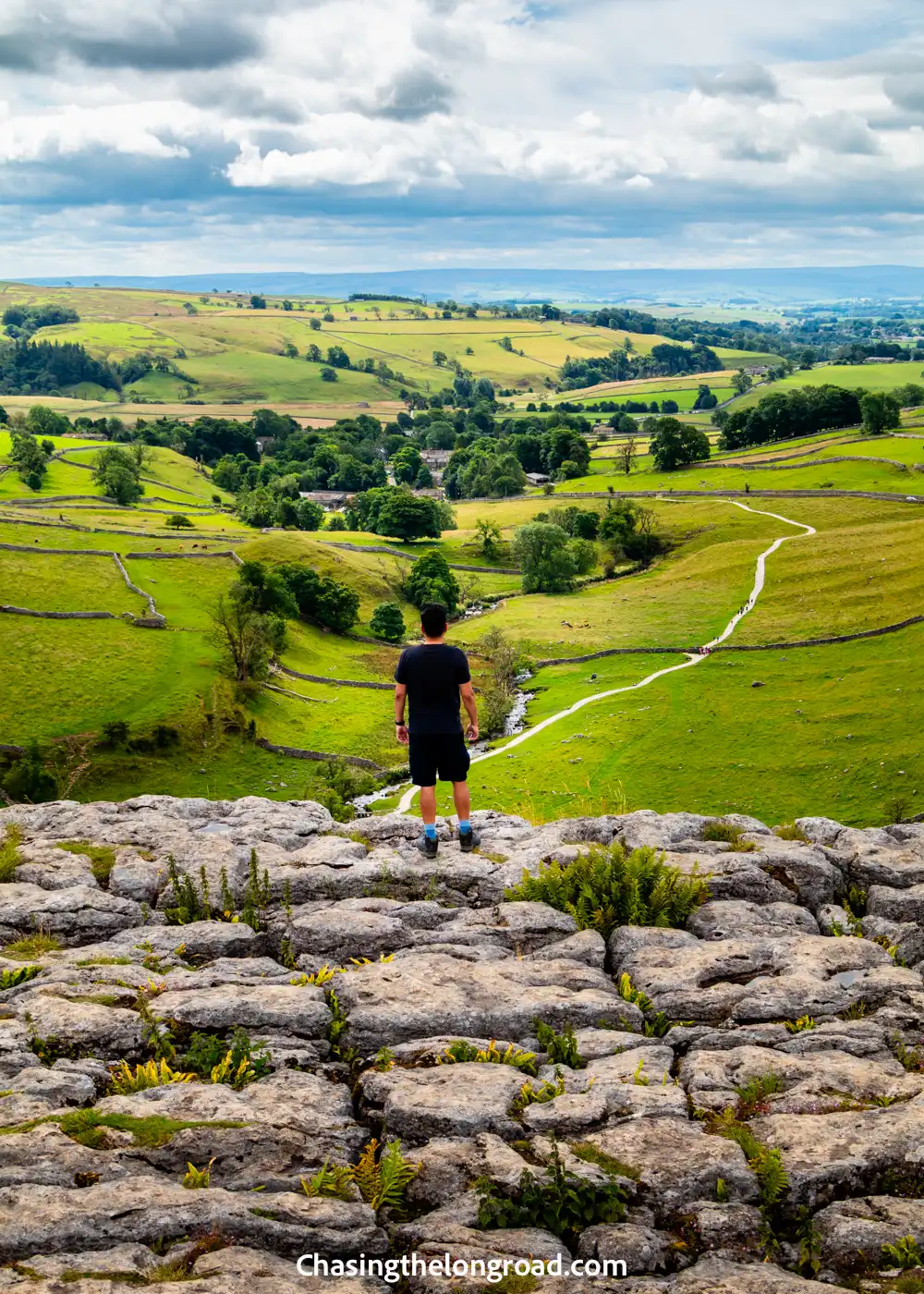 view from the top of Malham Cove